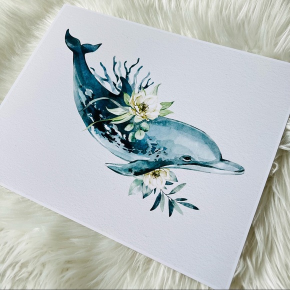 Wall Art Watercolor Dolphin Print Poster Unframed - Picture 13 of 16